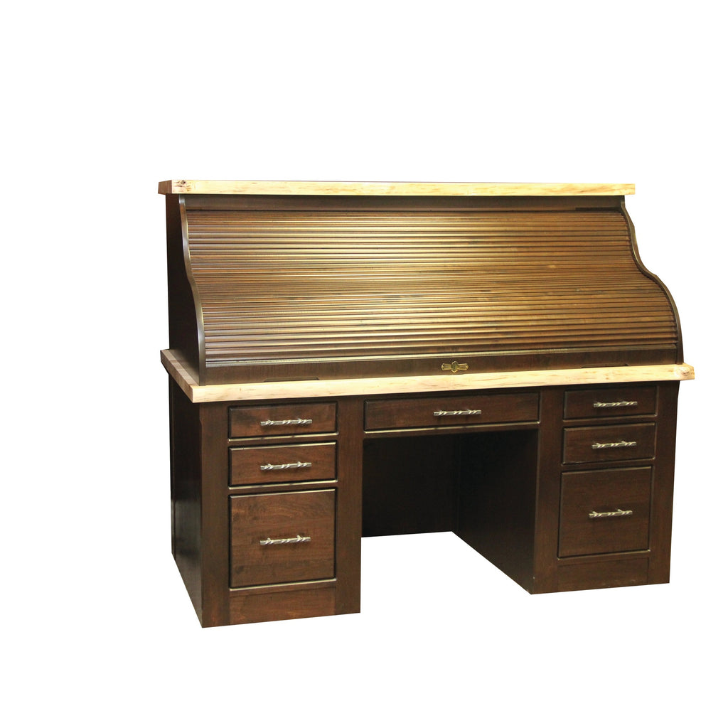 Live Edge  Double Roll Top Desk