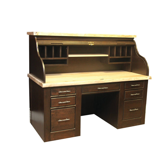 Live Edge  Double Roll Top Desk