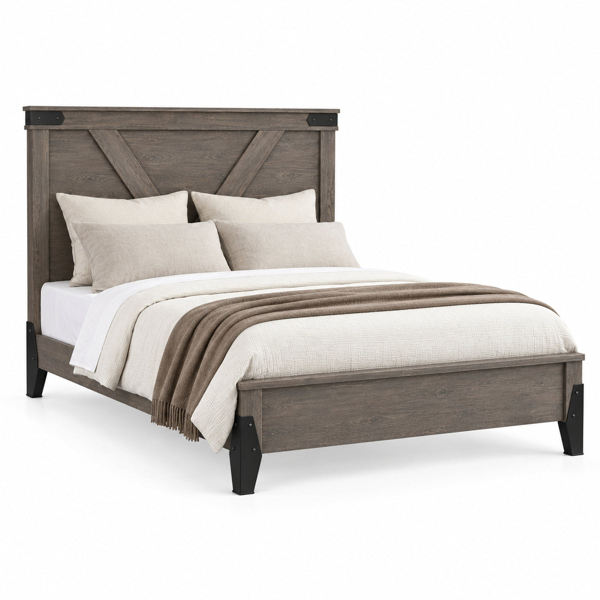 Flat Iron Queen Panel Bed