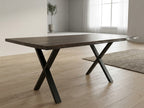 Live Edge Dining Table w/ Metal X-Base