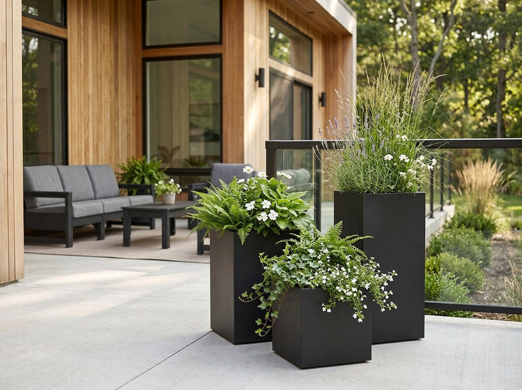 Modern Outdoor Square Planter Box 18"H