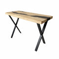 Epoxy River Hall Table w/ Metal X-Base or U-Base 48"Wx18"Dx30"H