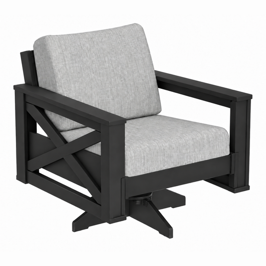 Modern Outdoor X Swivel Arm Chair