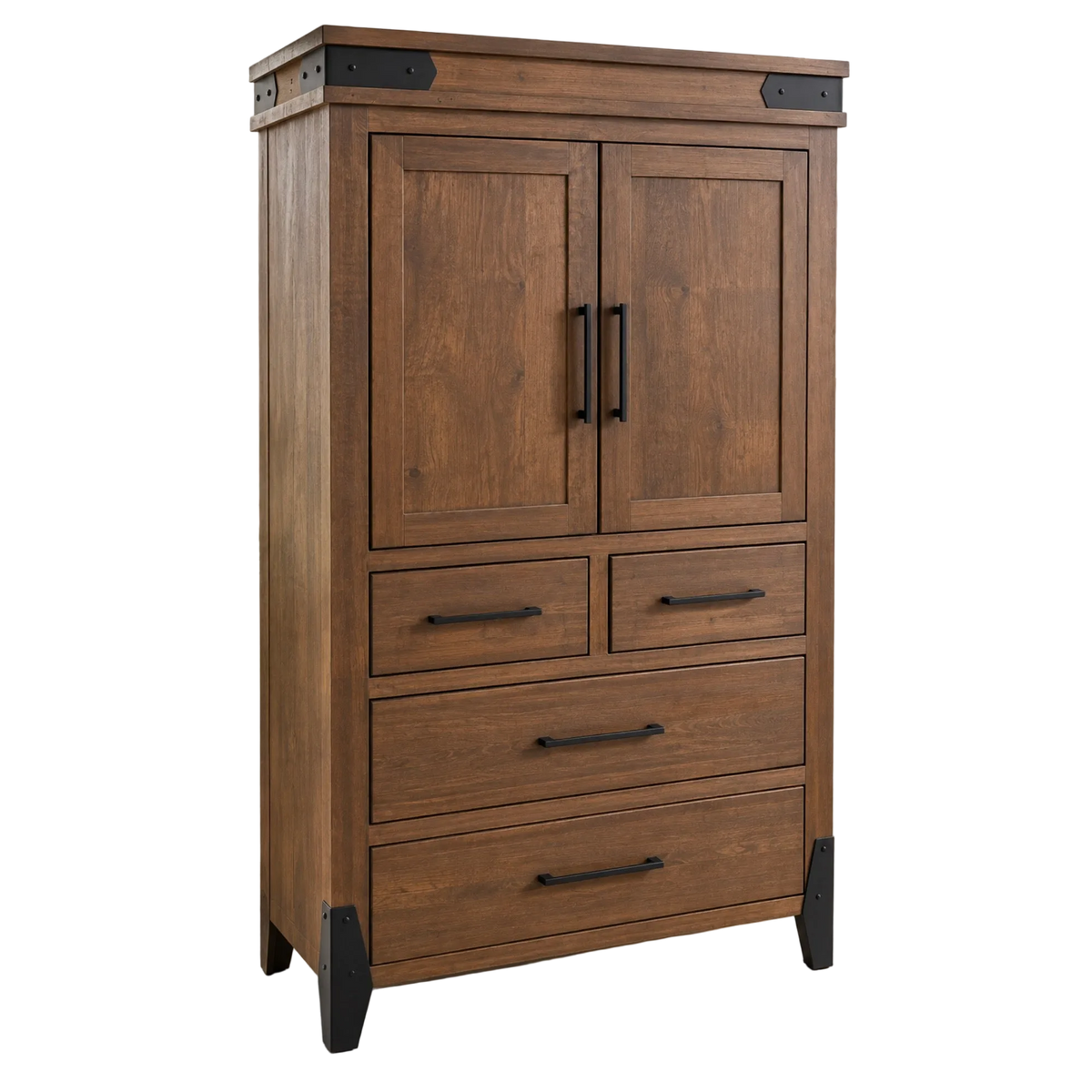 Flat Iron  Large 4Drawer Plain Top Armoire 42"W