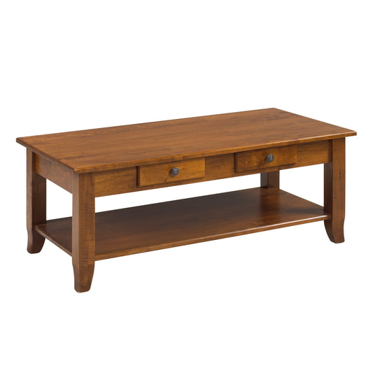 Bourbon  Coffee Table w/2 Drawers & Shelf