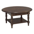 Country Lane Round Coffee Table w/2 Drawers & Shelf