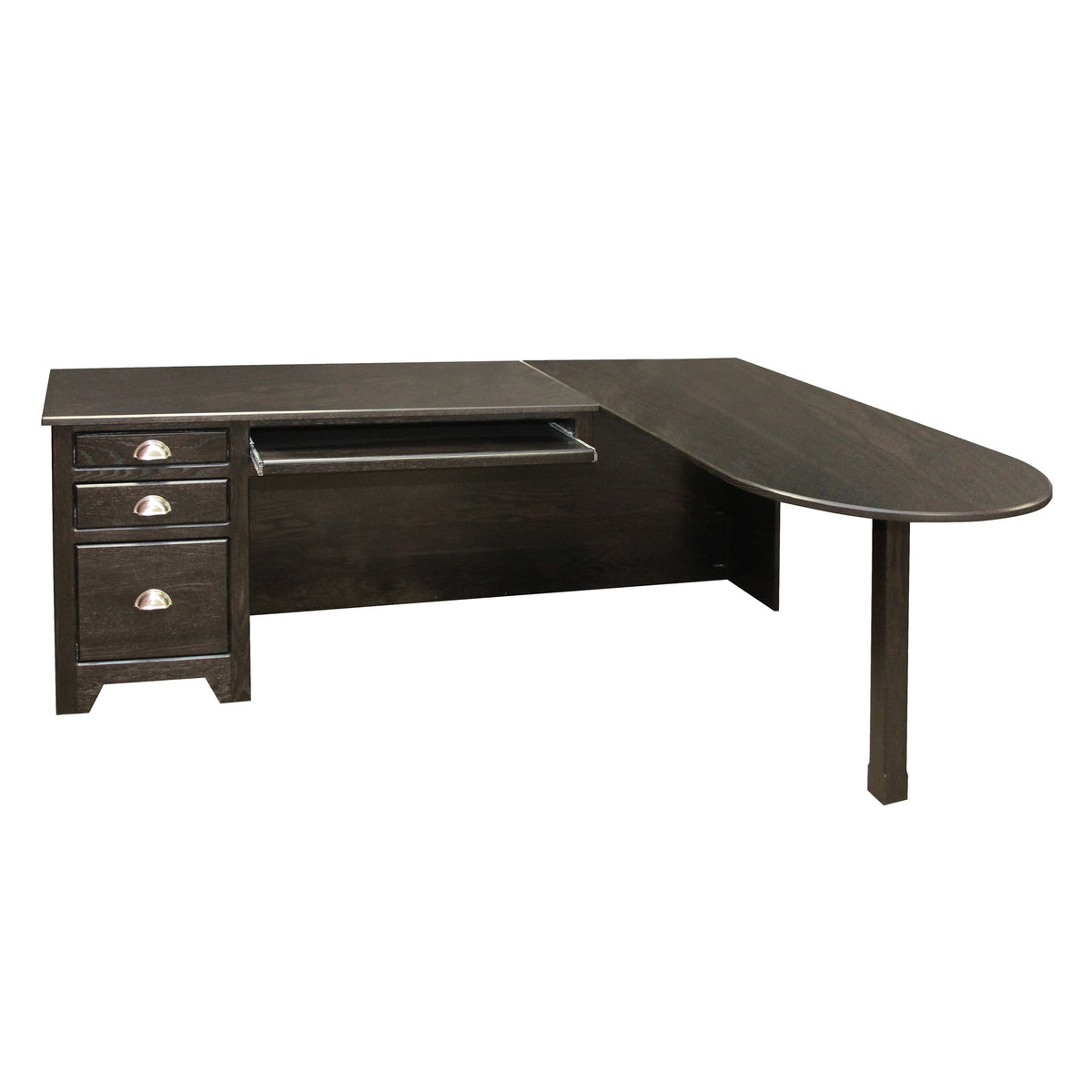 Bourbon  L-Shape Desk 53-3/4"Wx24"Dx30"H & 64"Wx30"Dx30"H