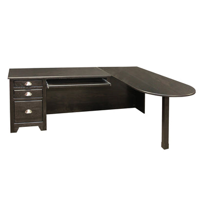 Bourbon  L-Shape Desk 53-3/4"Wx24"Dx30"H & 64"Wx30"Dx30"H