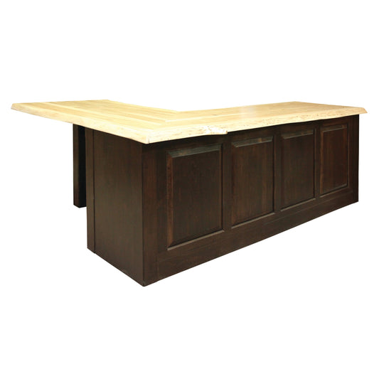 Live Edge  L-Shape Desk 53-3/4"Wx24"Dx30"H & 64"Wx30"Dx30"H