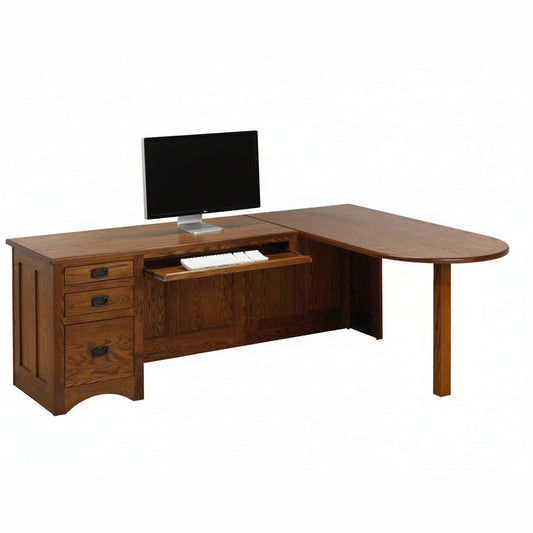 Montana  L-Shape Desk 53-3/4"Wx24"Dx30"H & 64"Wx30"Dx30"H