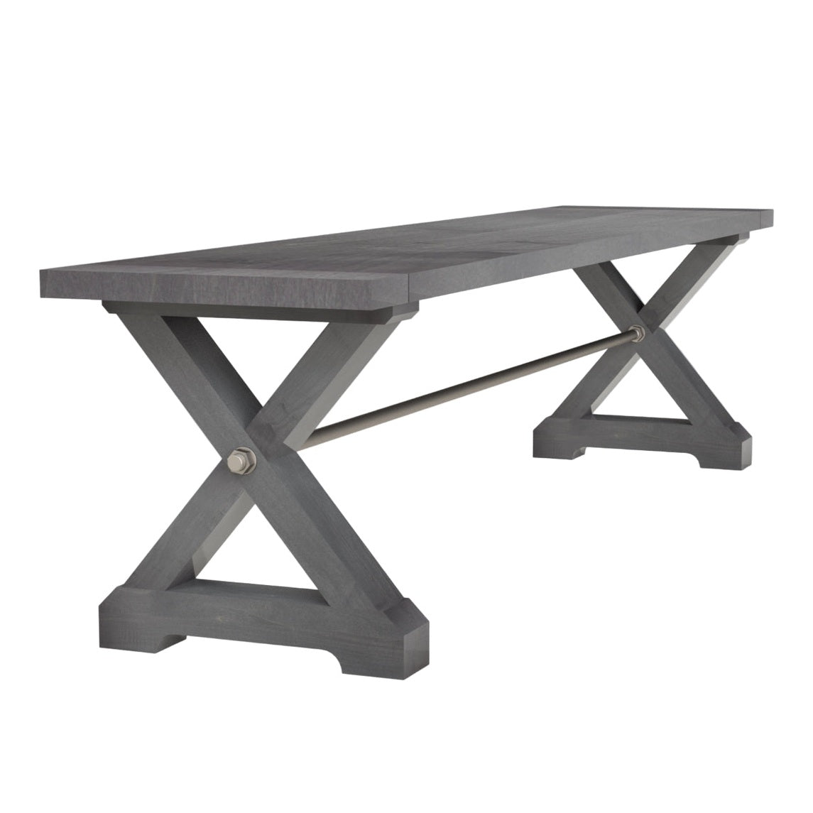 Modern Farmhouse X Trestle Base  72" Bench Slab Top