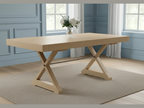 Mitered Dining Table with Modern Farmhouse X-Base