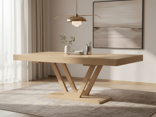 Mitered Dining Table with Open Truss Base