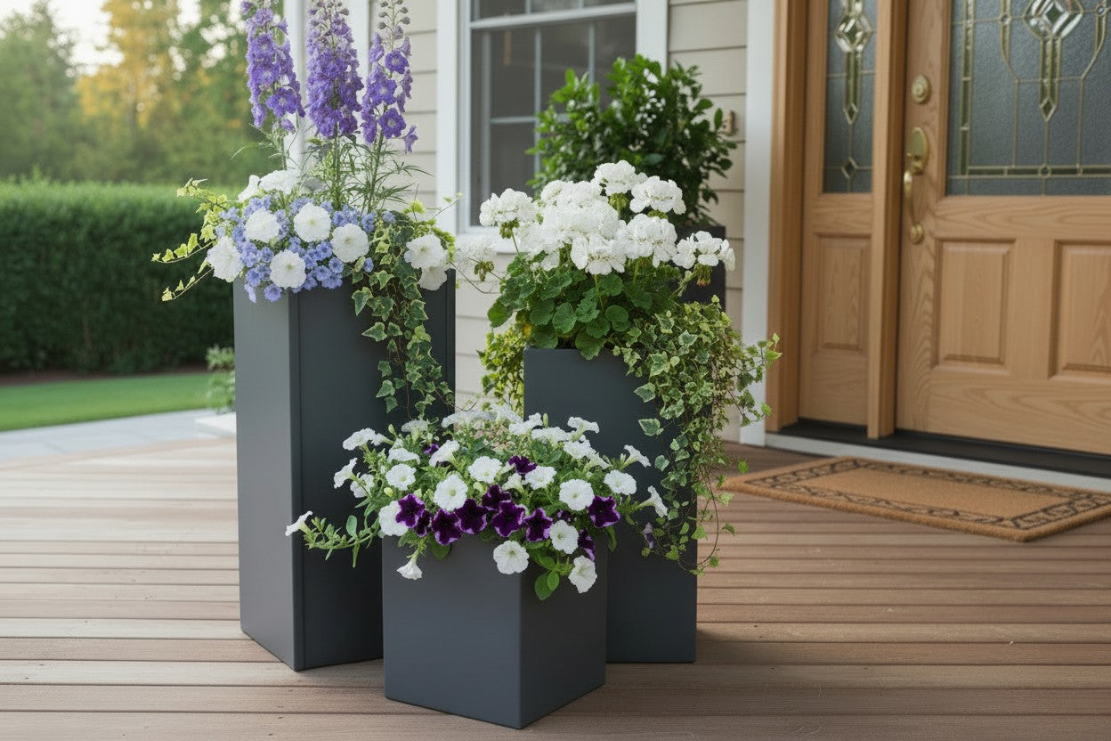Modern Outdoor Square Planter Box 18"H