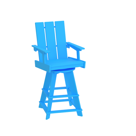 Modern Outdoor Swivel Bar Arm Chair 30"