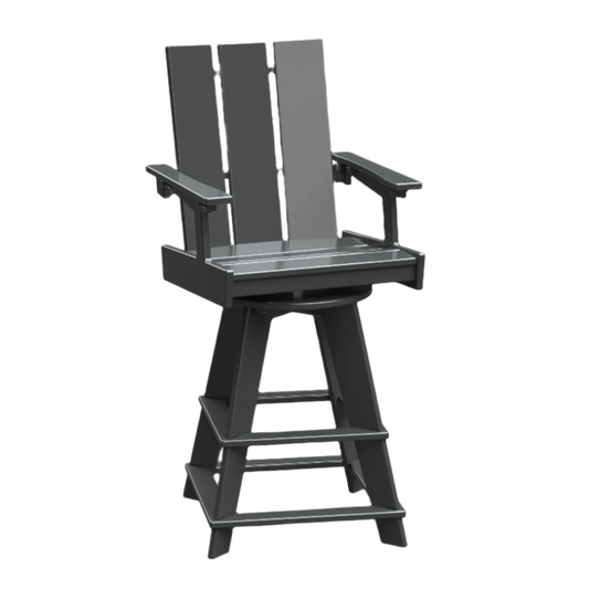 Modern Outdoor Swivel Bar Arm Chair 30"