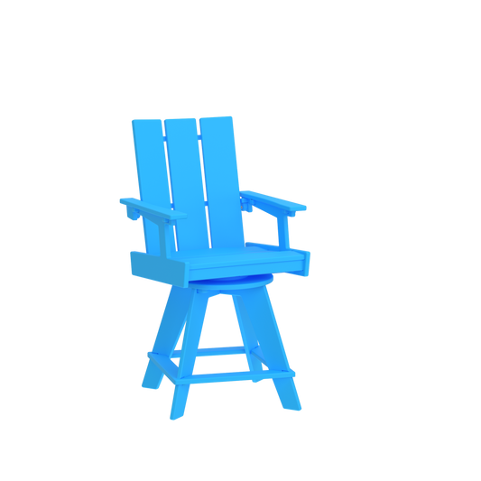 Modern Outdoor Swivel Pub Arm Chair 24"