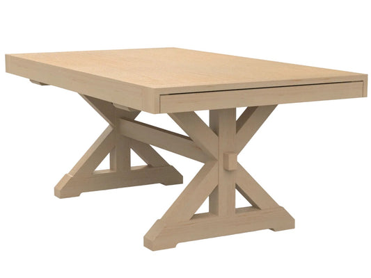 Mitered Dining Table with Farmhouse X-Base
