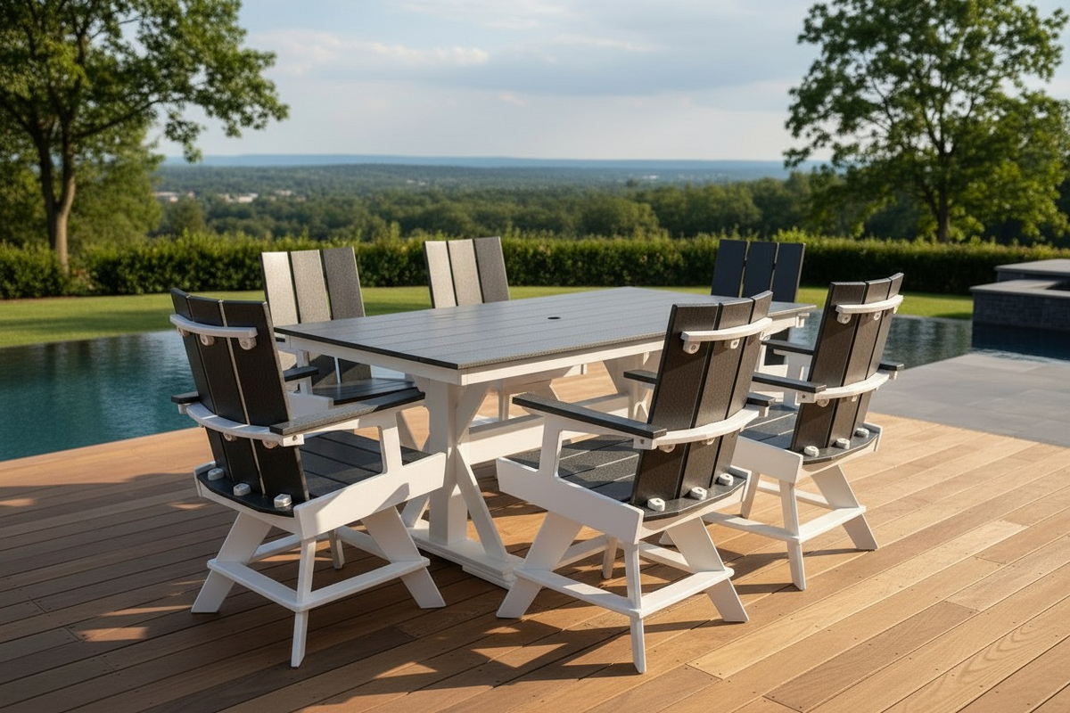 Modern Outdoor Swivel Dining Arm Chair