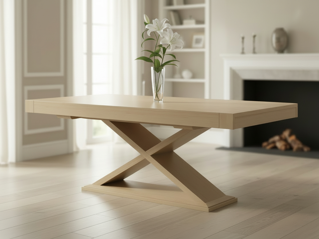 Mitered Dining Table with X-Pedestal Base