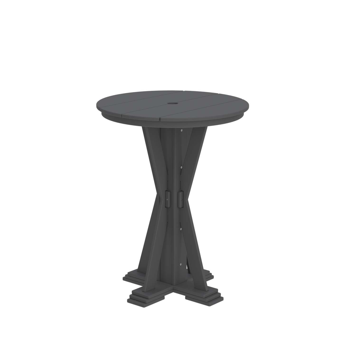 Modern Outdoor X-Base Round Bar Table 32"Wx32"Dx42"H