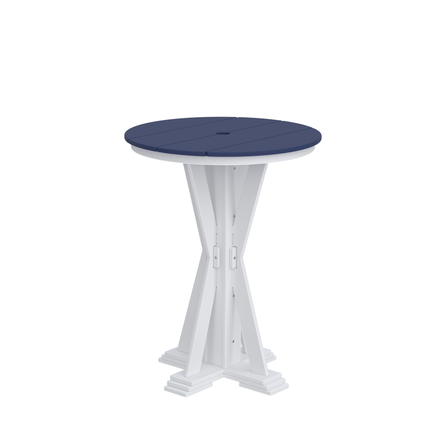 Modern Outdoor X-Base Round Bar Table 32"Wx32"Dx42"H