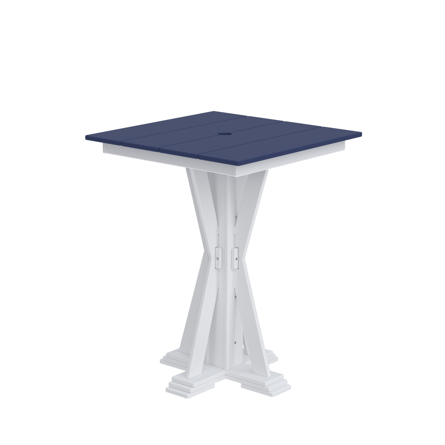 Modern Outdoor X-Base Square Bar Table 32"Wx32"Dx42"H