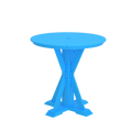 Modern Outdoor X-Base Round Bar Table 42"Wx42"Dx42"H