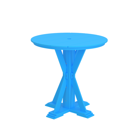 Modern Outdoor X-Base Round Bar Table 48"Wx48"Dx42"H