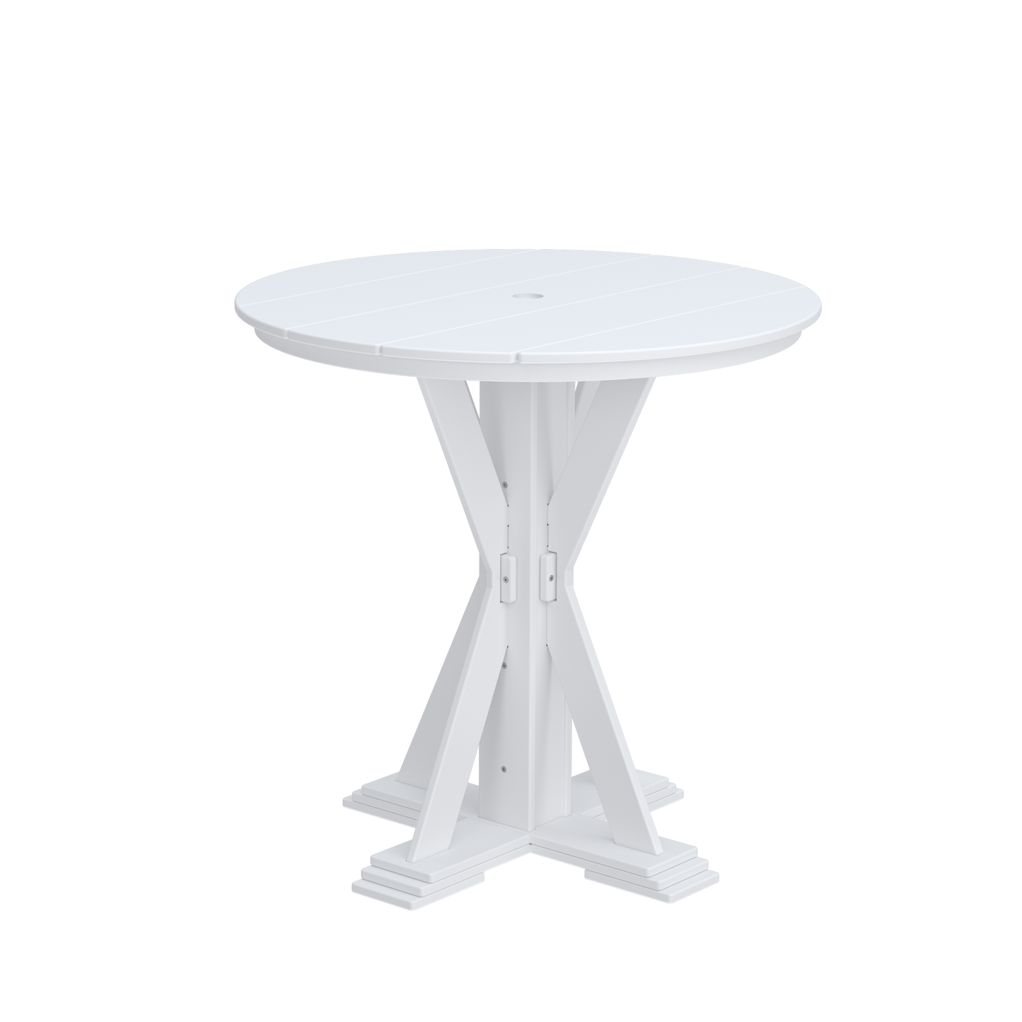 Modern Outdoor X-Base Round Bar Table 42"Wx42"Dx42"H