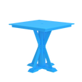 Modern Outdoor X-Base Square Bar Table 42"Wx42"Dx42"H