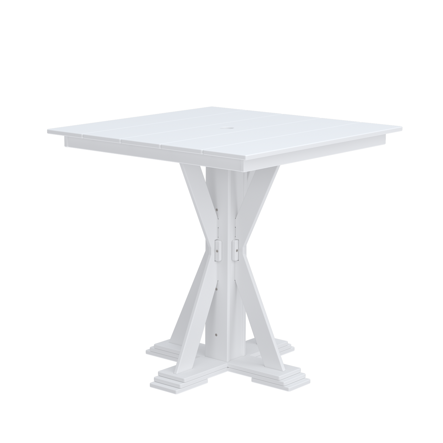 Modern Outdoor X-Base Square Bar Table 42"Wx42"Dx42"H