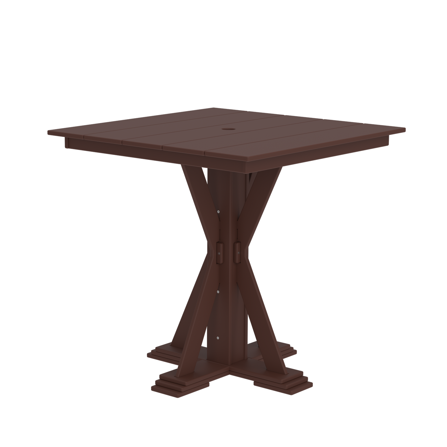 Modern Outdoor X-Base Square Bar Table 42"Wx42"Dx42"H