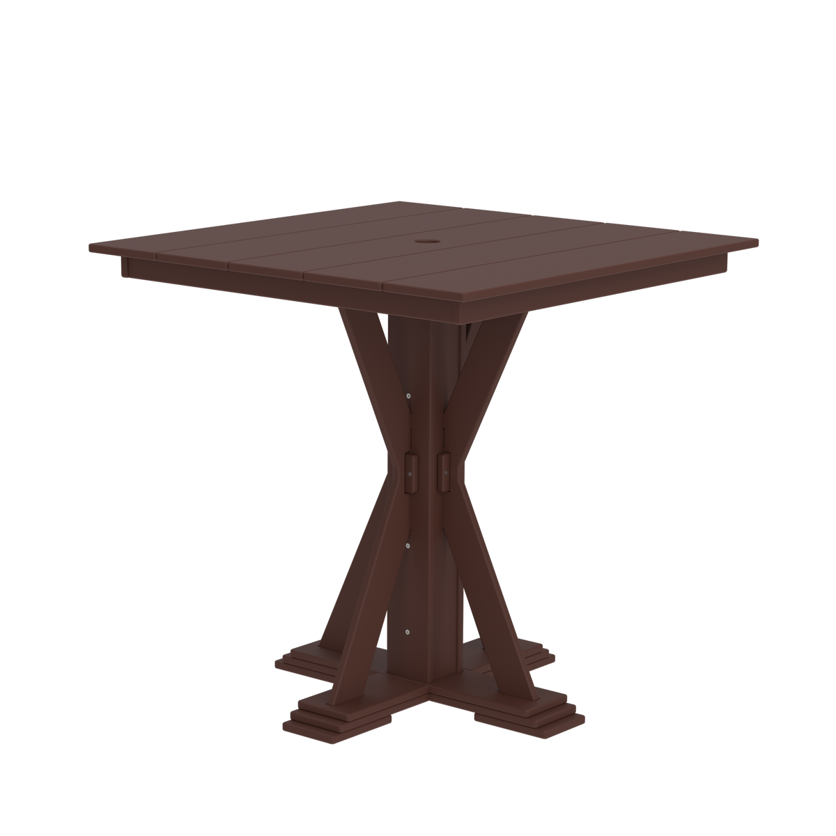Modern Outdoor X-Base Square Bar Table 48"Wx48"Dx42"H