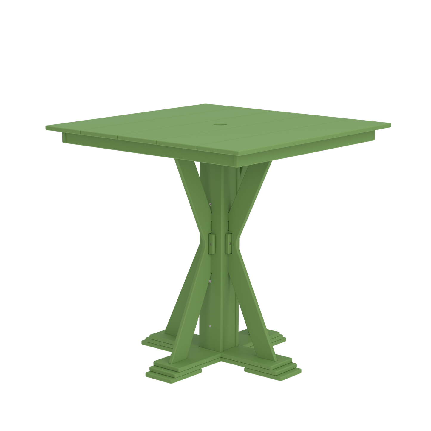 Modern Outdoor X-Base Square Bar Table 42"Wx42"Dx42"H