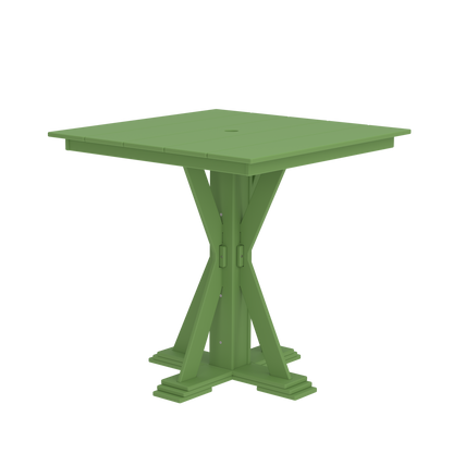Modern Outdoor X-Base Square Bar Table 48"Wx48"Dx42"H