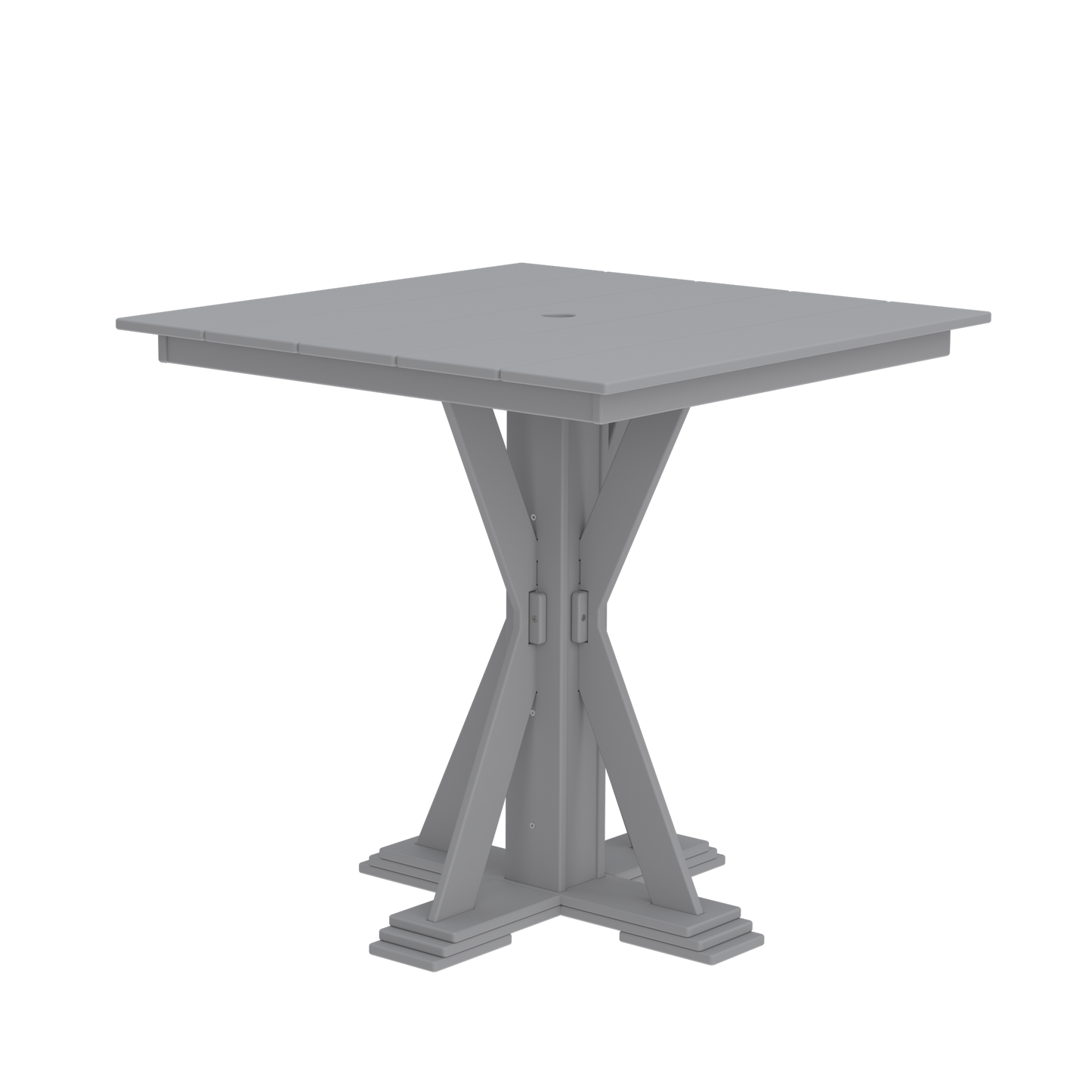 Modern Outdoor X-Base Square Bar Table 42"Wx42"Dx42"H