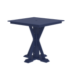 Modern Outdoor X-Base Square Bar Table 48"Wx48"Dx42"H