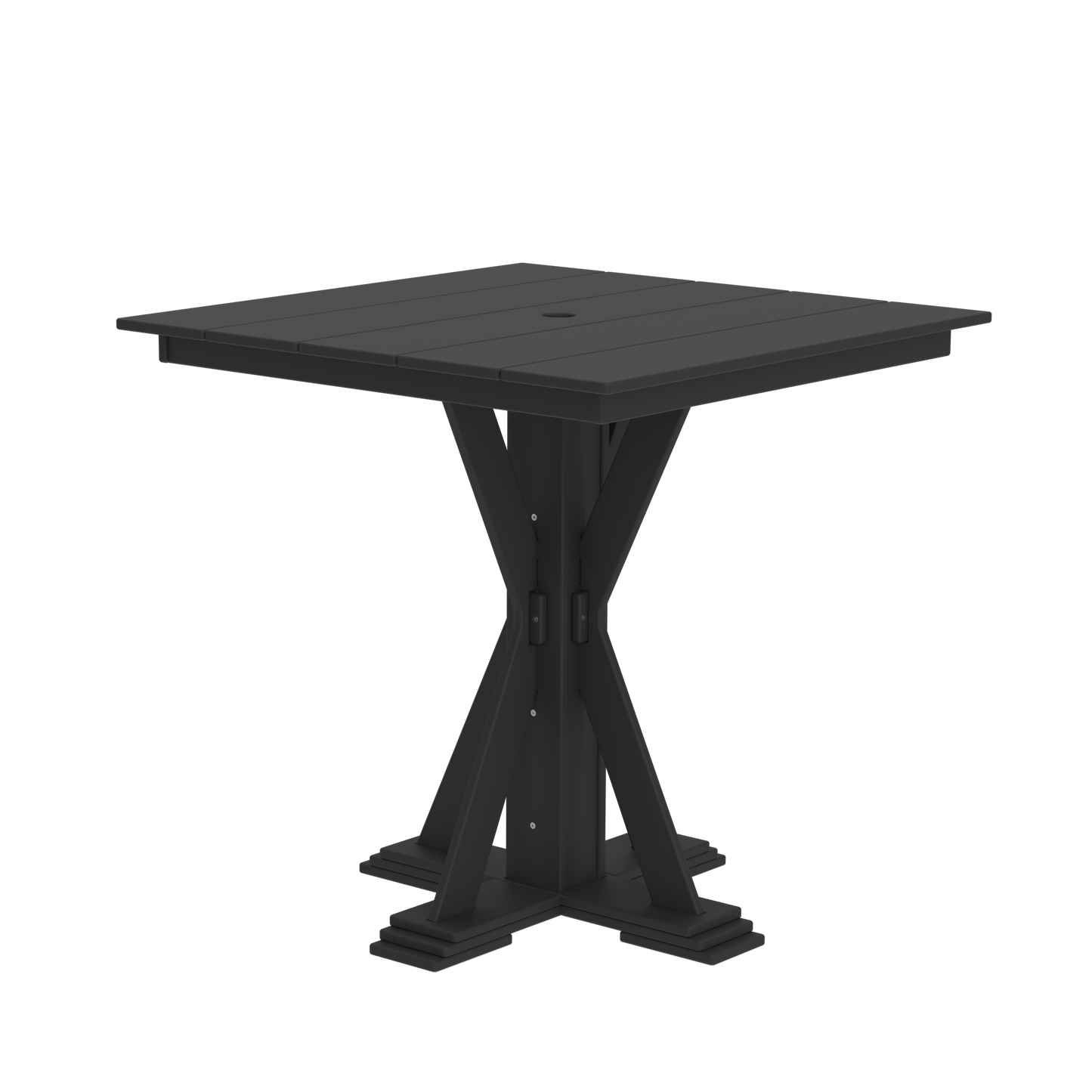 Modern Outdoor X-Base Square Bar Table 42"Wx42"Dx42"H