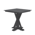 Modern Outdoor X-Base Square Bar Table 48"Wx48"Dx42"H