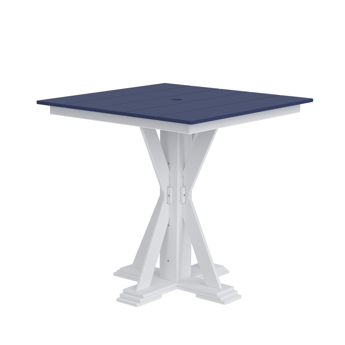 Modern Outdoor X-Base Square Bar Table 48"Wx48"Dx42"H
