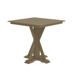 Modern Outdoor X-Base Square Bar Table 48"Wx48"Dx42"H