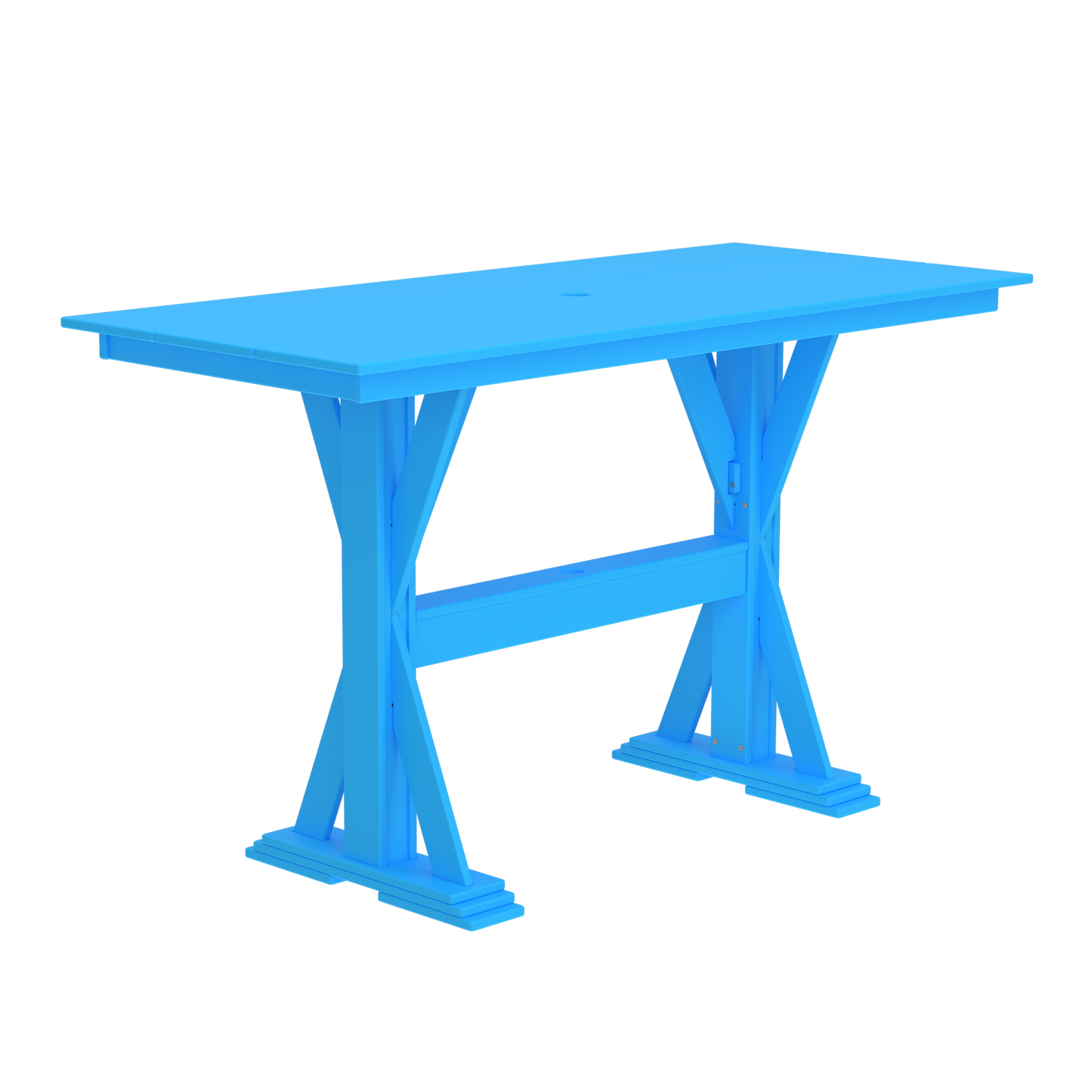Modern Outdoor X-Base Bar Table 72"Wx32"Dx42"H
