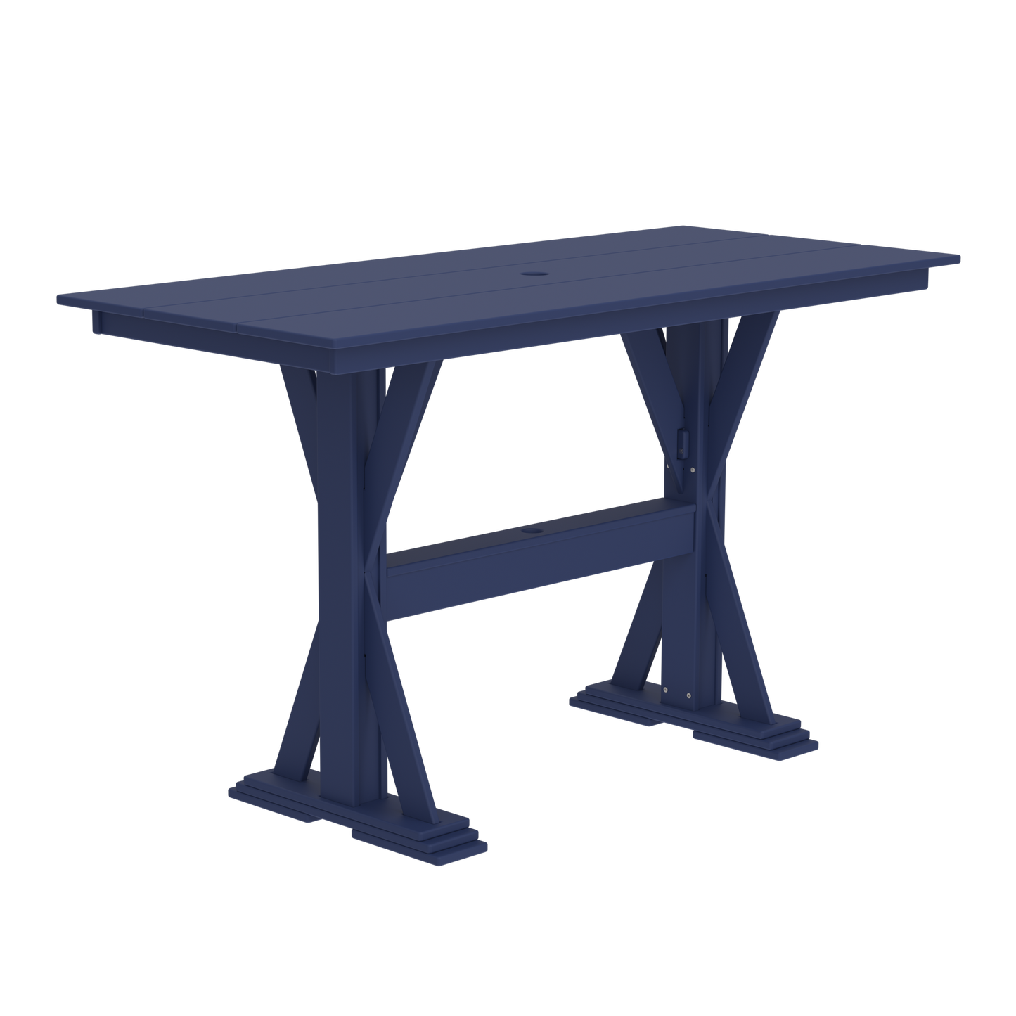 Modern Outdoor X-Base Bar Table 72"Wx32"Dx42"H
