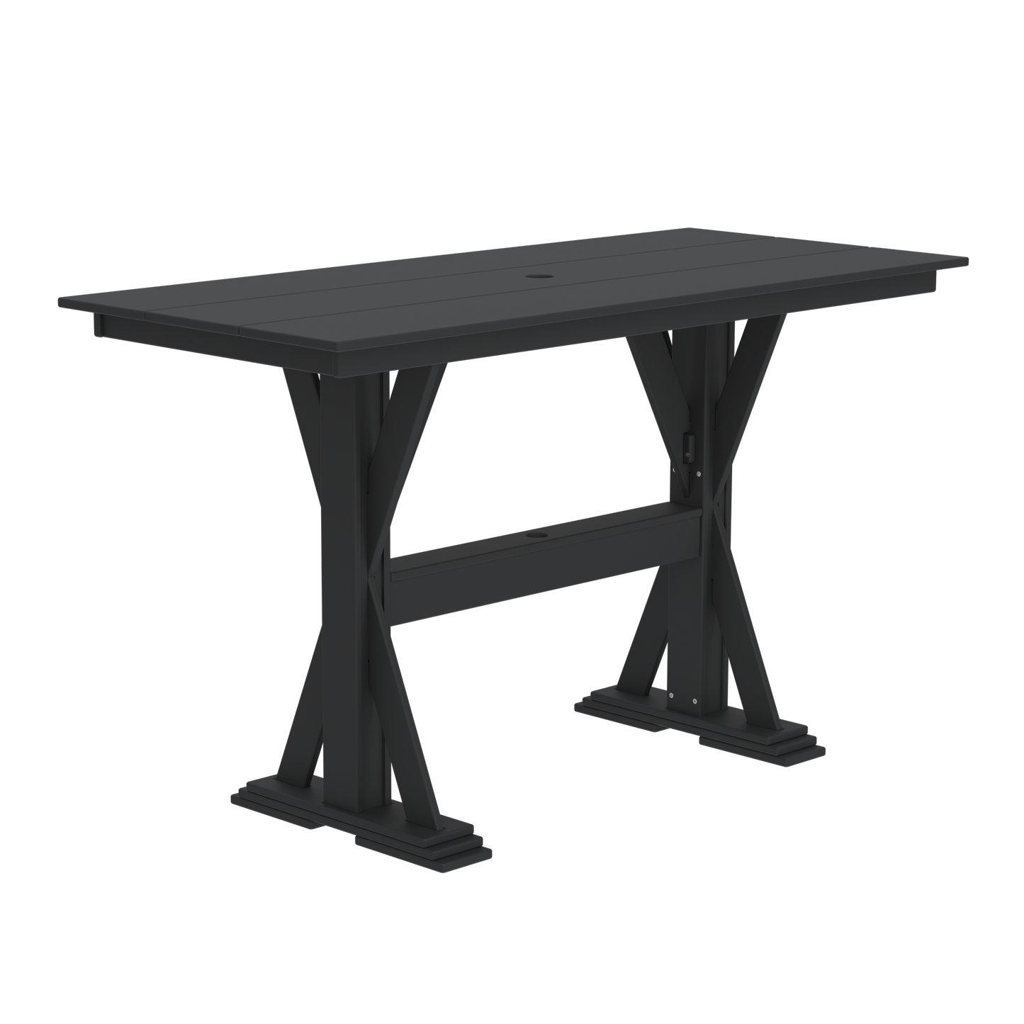 Modern Outdoor X-Base Bar Table 72"Wx32"Dx42"H