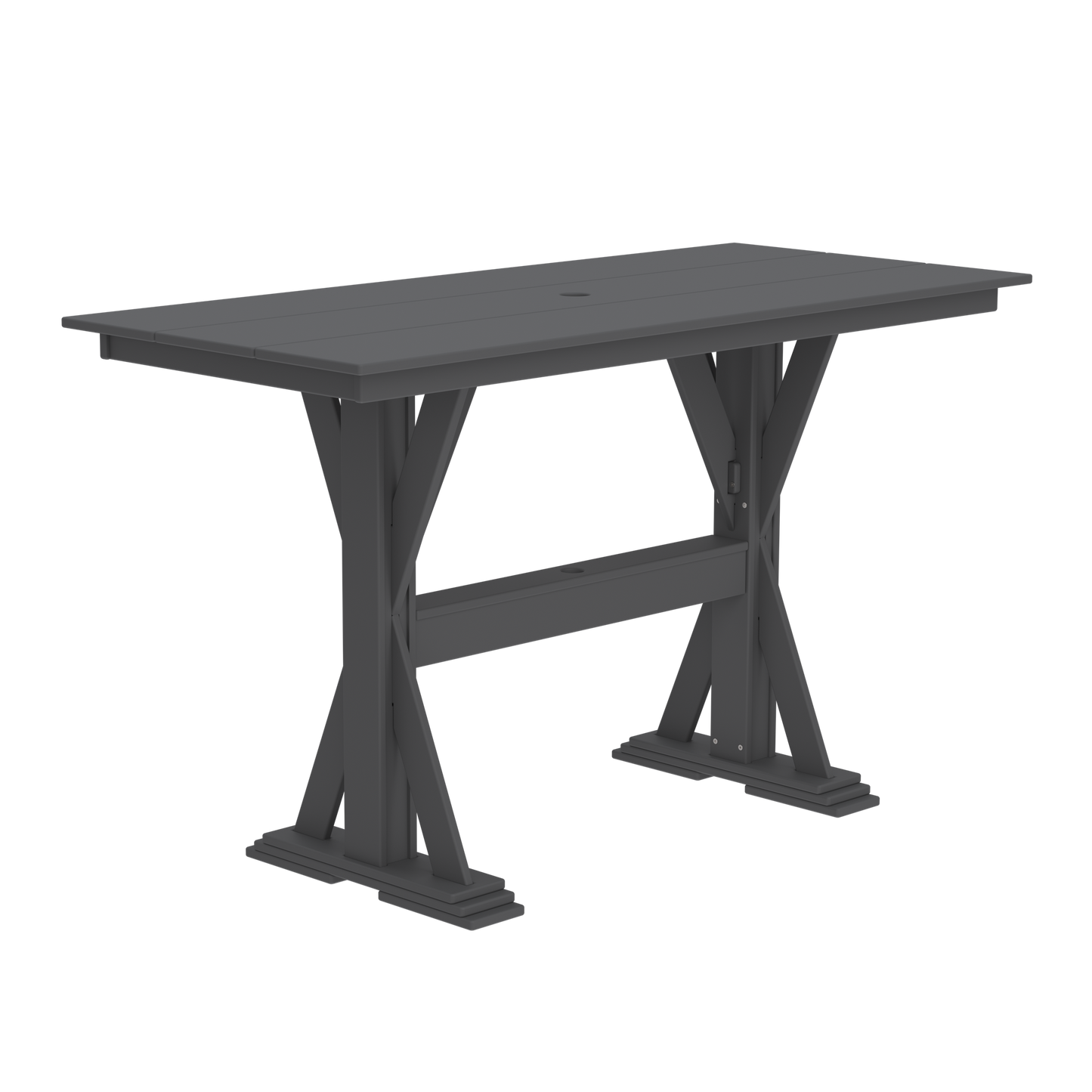 Modern Outdoor X-Base Bar Table 72"Wx32"Dx42"H