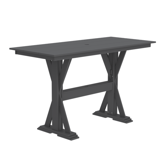 Modern Outdoor X-Base Bar Table 72"Wx32"Dx42"H