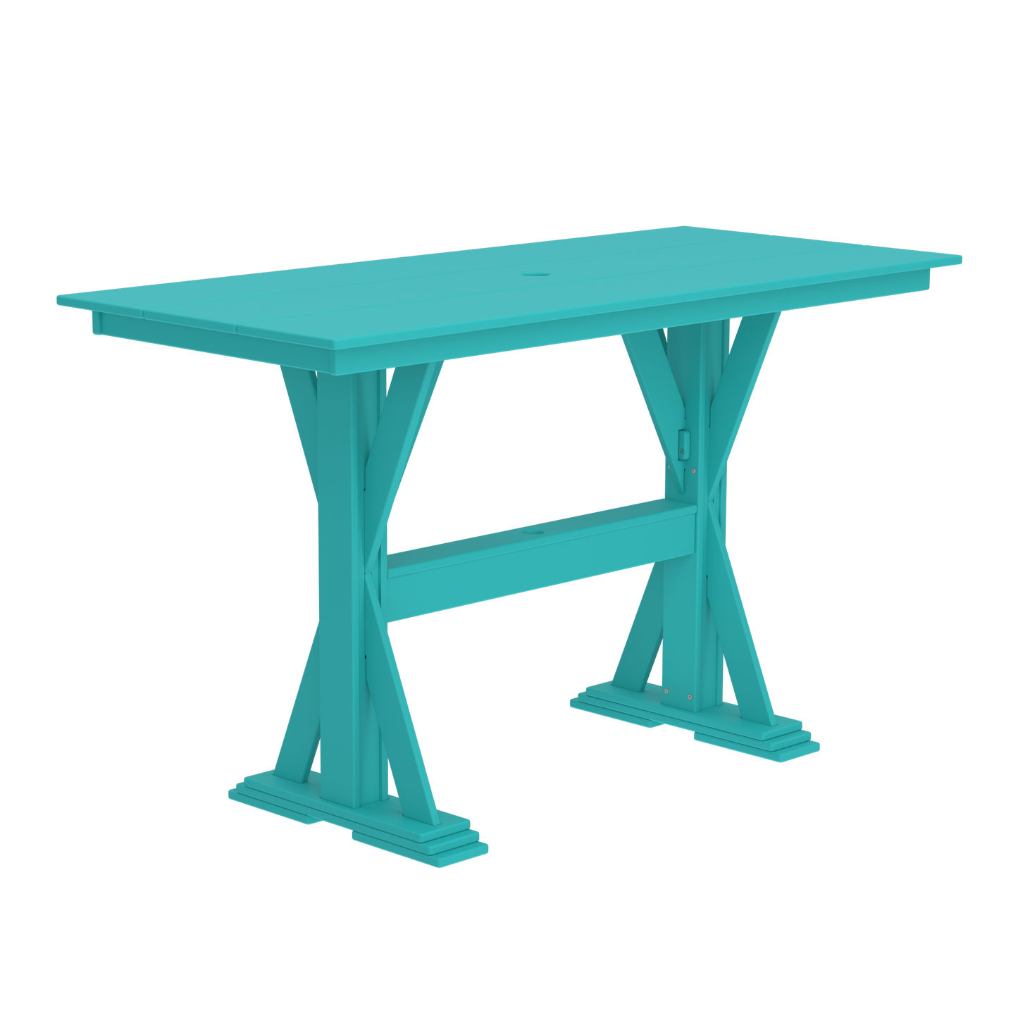 Modern Outdoor X-Base Bar Table 72"Wx32"Dx42"H