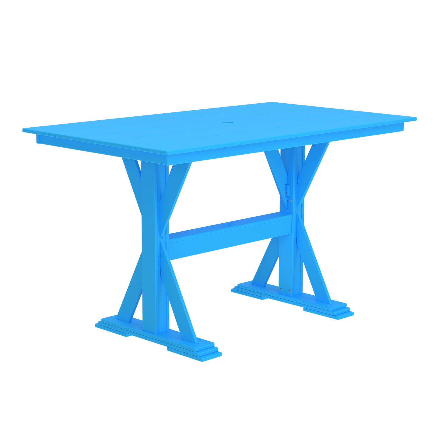 Modern Outdoor X-Base Bar Table 72"Wx42"Dx42"H