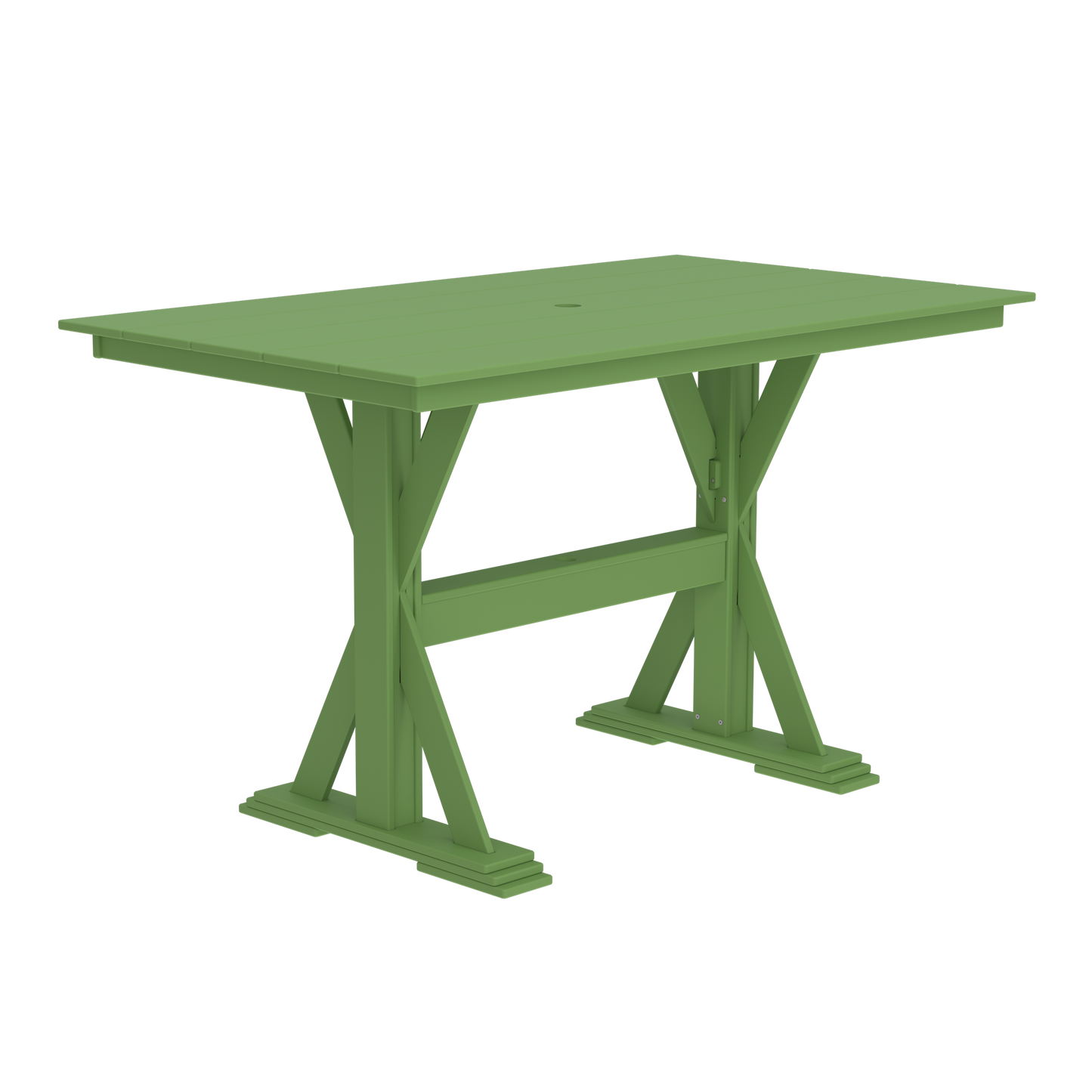 Modern Outdoor X-Base Bar Table 72"Wx42"Dx42"H